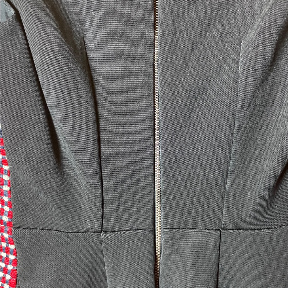 Victoria Beckham Red, Cream, and Gray Woven Midi Dress, Size 6 - Picture 8 of 8